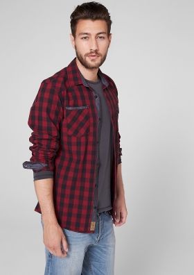 Slim: check shirt with cambric